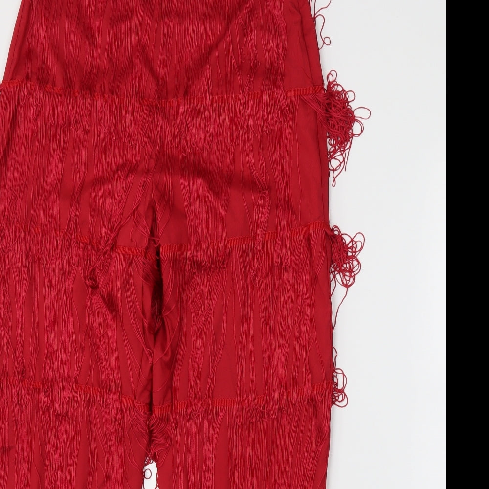Missguided Womens Red   Trousers  Size 10 L20.5 in