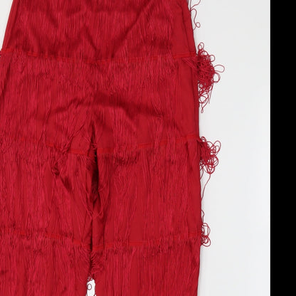 Missguided Womens Red   Trousers  Size 10 L20.5 in