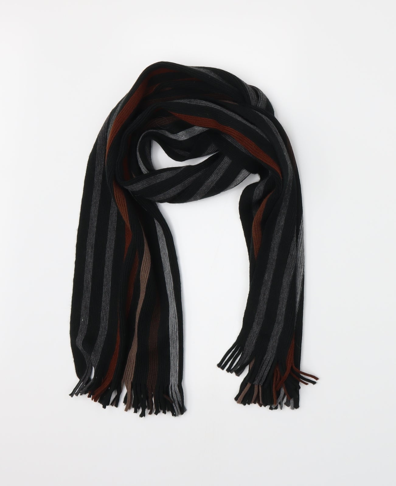 Racing Green Womens Green Striped Knit  Scarf