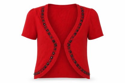 Bonmarché Womens Red Knit Cardigan Jumper Size M