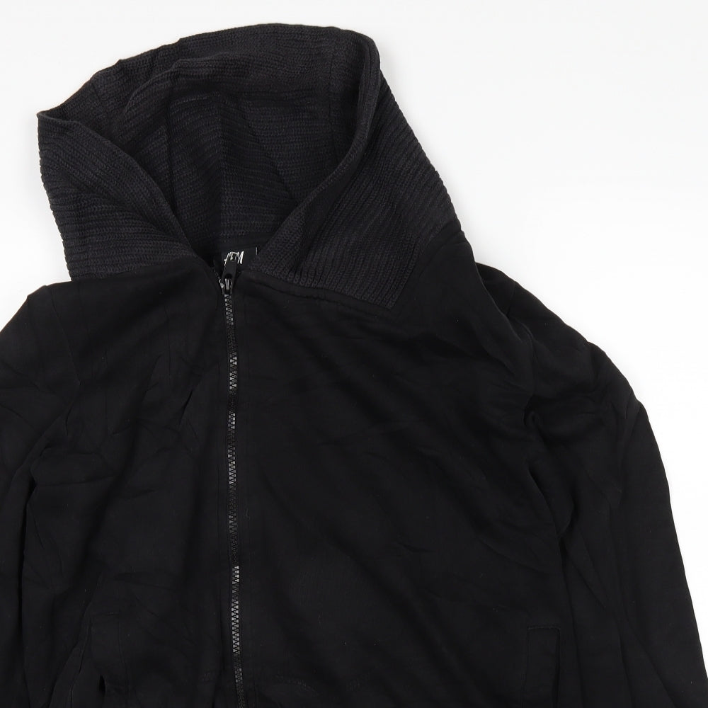 H&M Womens Black   Full Zip Jumper Size M
