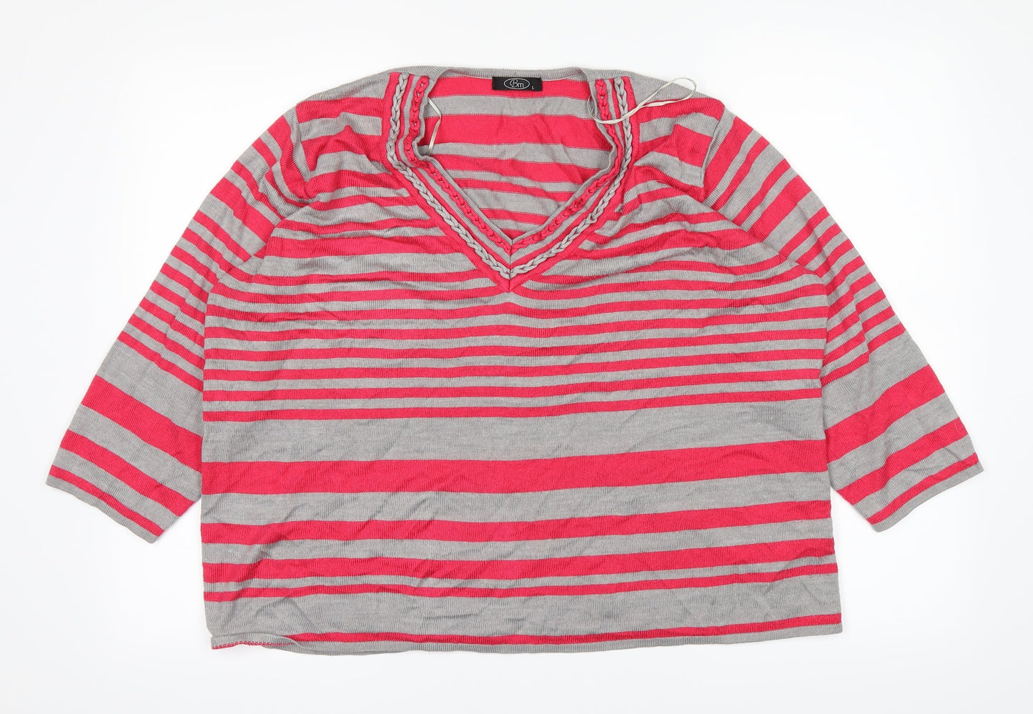 Womens UK Size L BM Red Basic T-Shirt