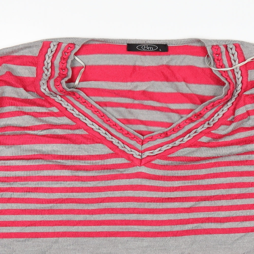 Womens UK Size L BM Red Basic T-Shirt