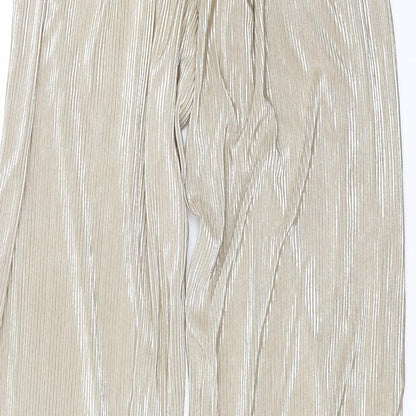 Tesco Womens Gold   Trousers  Size 8 L32 in