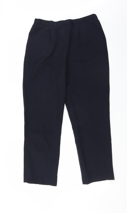 Womens UK Size 14 Preworn Regular Fit  Blue Trousers