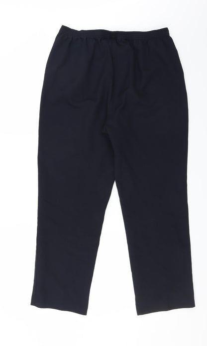 Womens UK Size 14 Preworn Regular Fit  Blue Trousers