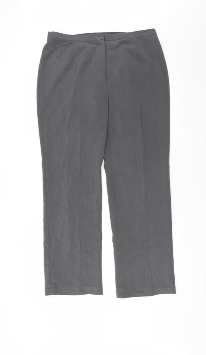 Womens UK Size 16 BASSINI Regular Fit  Grey Trousers