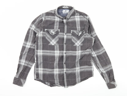 Mens UK Size M Crosshatch Green  Button-Up Long Sleeve Casual Shirt