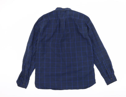 Mens UK Size S H&M Blue  Button-Up Long Sleeve Casual Shirt