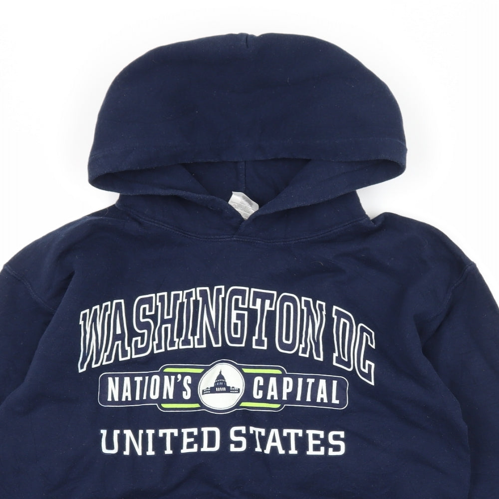 Mens UK Size S Gildan Blue Pullover Hoodie