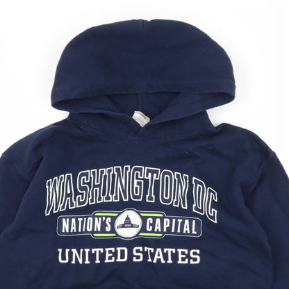 Mens UK Size S Gildan Blue Pullover Hoodie