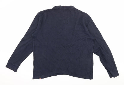 D555 Mens Blue  Jersey Pullover Sweatshirt Size M