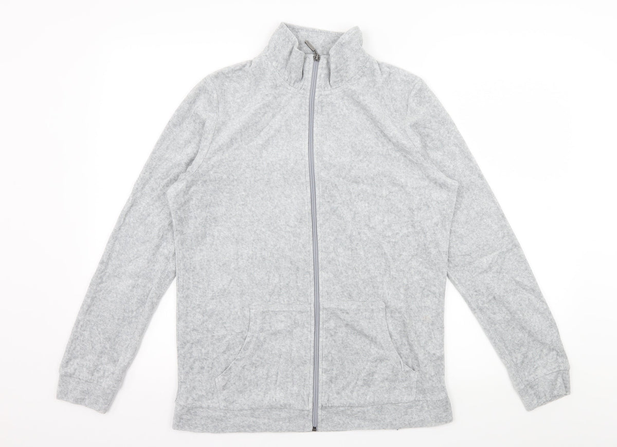 Avenue Womens Grey  Jersey Full Zip Sweatshirt Size 12
