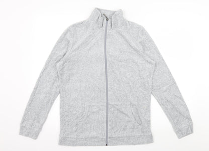 Avenue Womens Grey  Jersey Full Zip Sweatshirt Size 12