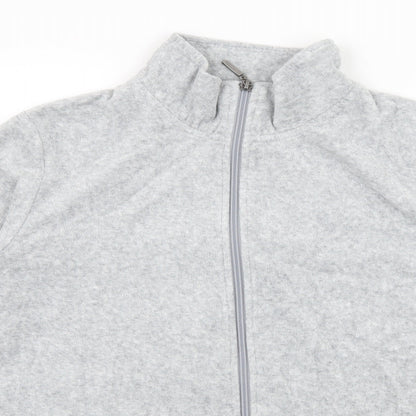 Avenue Womens Grey  Jersey Full Zip Sweatshirt Size 12