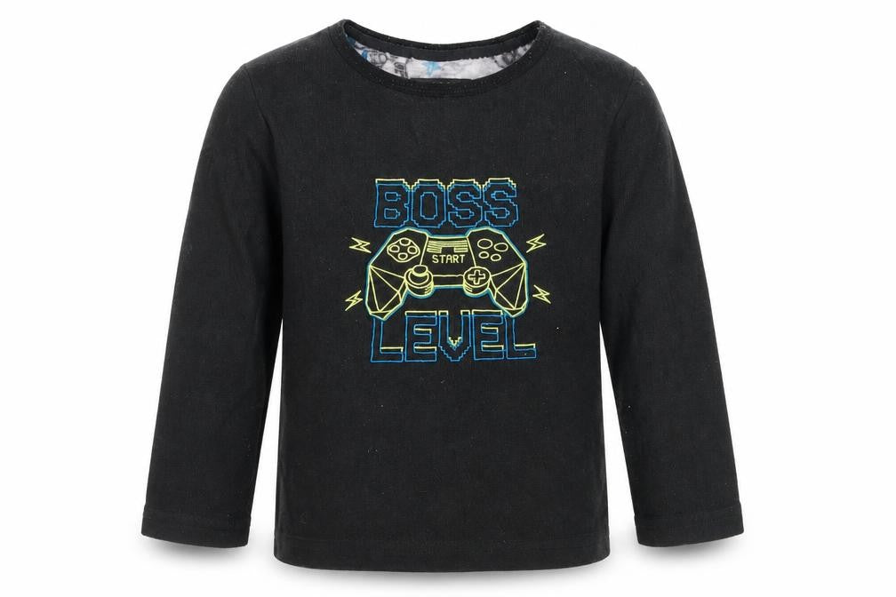 Primark Boys Grey  Fleece  Pyjama Top Size 3-4 Years  - Boss Level