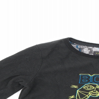 Primark Boys Grey  Fleece  Pyjama Top Size 3-4 Years  - Boss Level