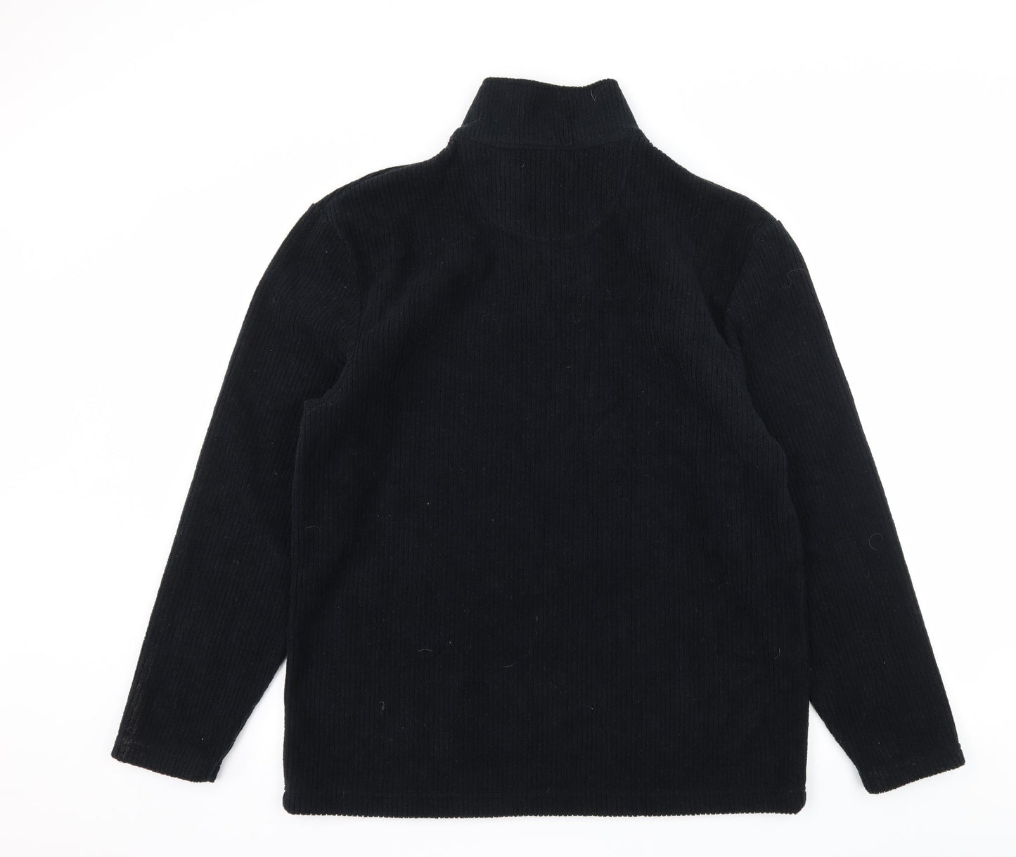 Trader Mens Black  Fleece Pullover Sweatshirt Size S