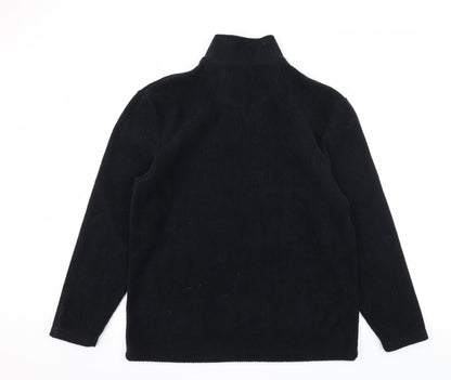 Trader Mens Black  Fleece Pullover Sweatshirt Size S
