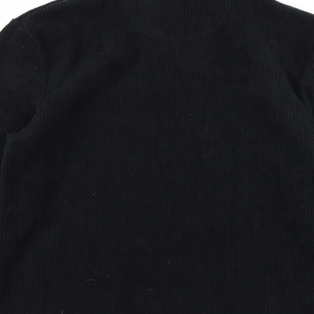 Trader Mens Black  Fleece Pullover Sweatshirt Size S