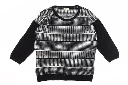 Papaya Womens Black Check Knit Pullover Jumper Size 10
