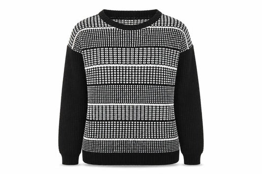 Papaya Womens Black Check Knit Pullover Jumper Size 10