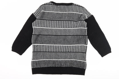 Papaya Womens Black Check Knit Pullover Jumper Size 10