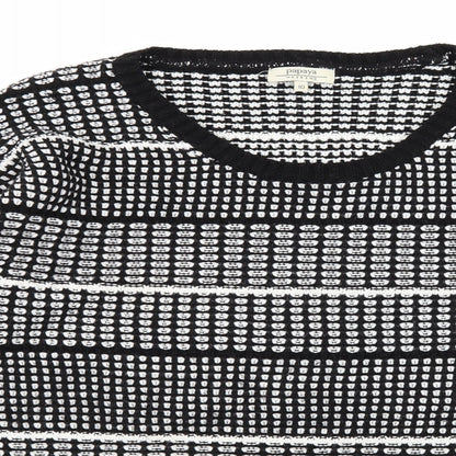 Papaya Womens Black Check Knit Pullover Jumper Size 10