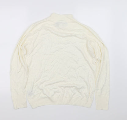 EWM Womens White   Cardigan Jumper Size M