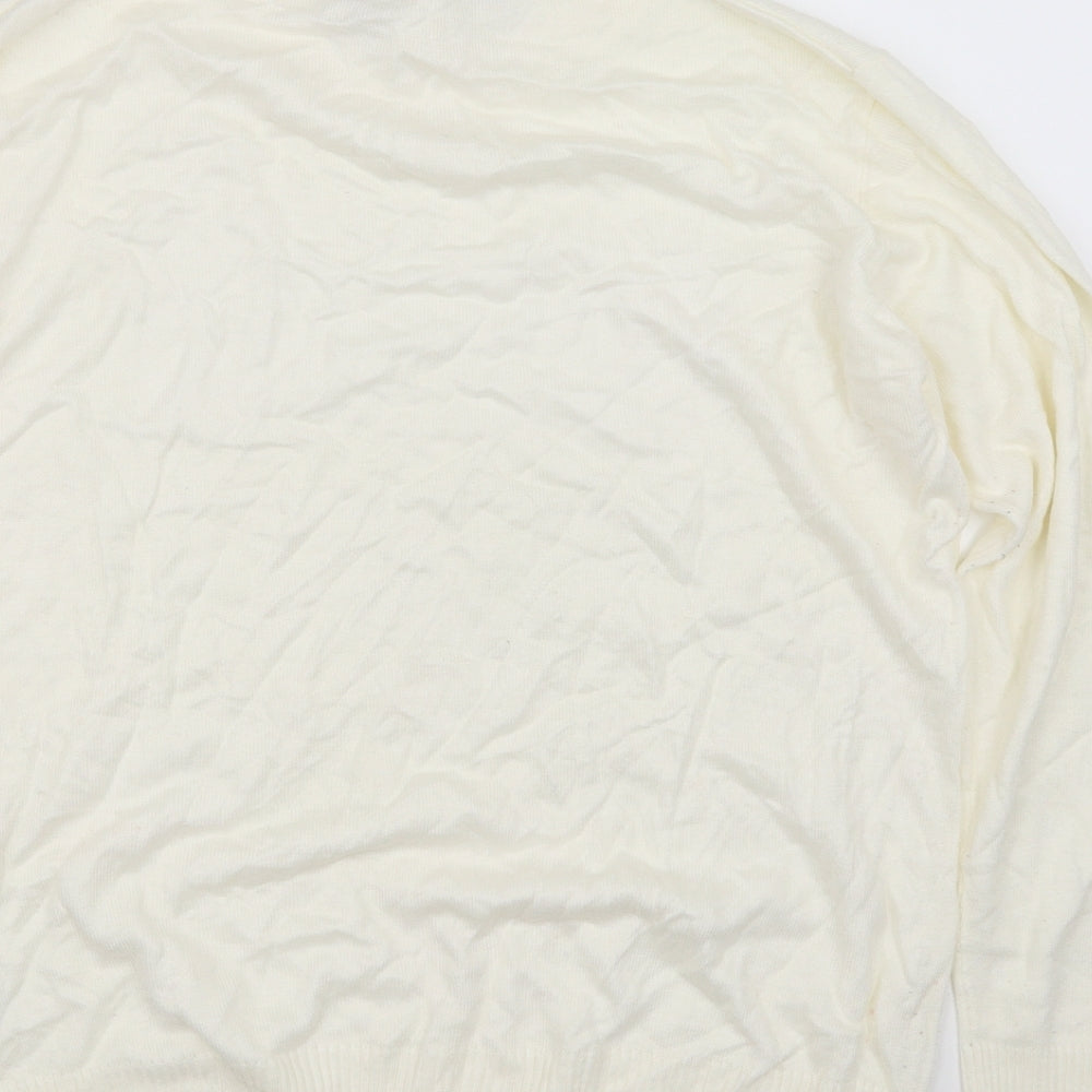 EWM Womens White   Cardigan Jumper Size M