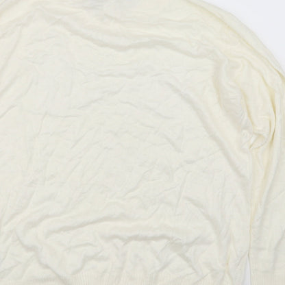 EWM Womens White   Cardigan Jumper Size M