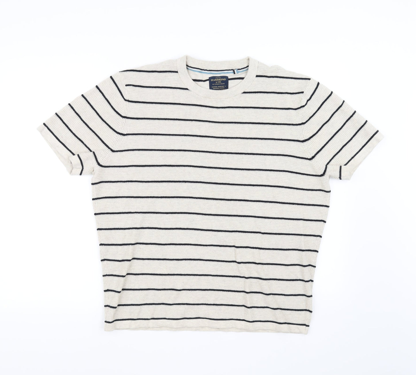 Hammond & CO Mens Beige Striped  Pullover Jumper Size L