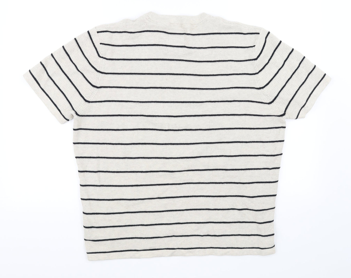 Hammond & CO Mens Beige Striped  Pullover Jumper Size L