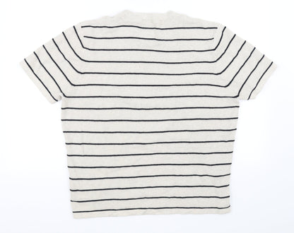 Hammond & CO Mens Beige Striped  Pullover Jumper Size L