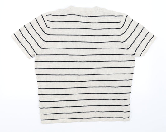 Hammond & CO Mens Beige Striped  Pullover Jumper Size L