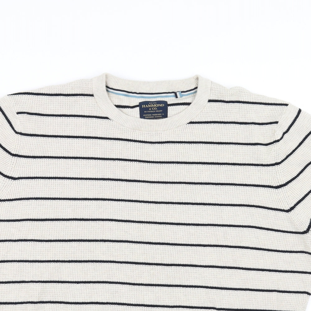 Hammond & CO Mens Beige Striped  Pullover Jumper Size L