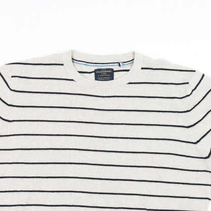Hammond & CO Mens Beige Striped  Pullover Jumper Size L