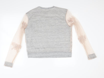 H&M Womens Grey   Pullover Sweatshirt Size M