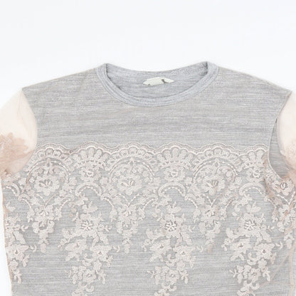 H&M Womens Grey   Pullover Sweatshirt Size M