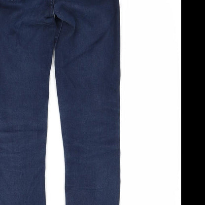 Womens UK Size 6 Preworn Regular Fit Straight Blue Jeans
