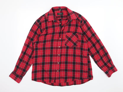Mens UK Size L C&A Red  Button-Up Long Sleeve Casual Shirt