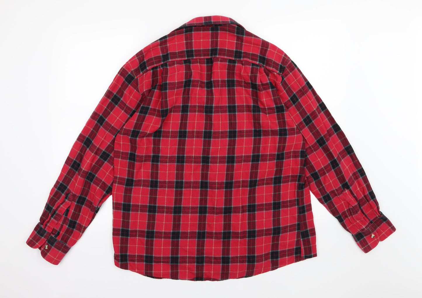 Mens UK Size L C&A Red  Button-Up Long Sleeve Casual Shirt