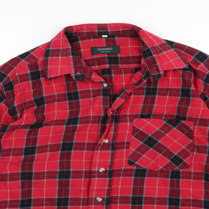 Mens UK Size L C&A Red  Button-Up Long Sleeve Casual Shirt