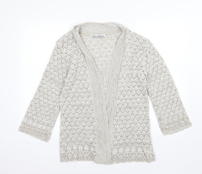Pure & Natural Womens Brown Argyle/Diamond Knit Cardigan Jumper Size M