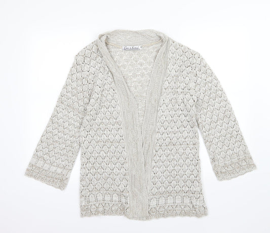 Pure & Natural Womens Brown Argyle/Diamond Knit Cardigan Jumper Size M