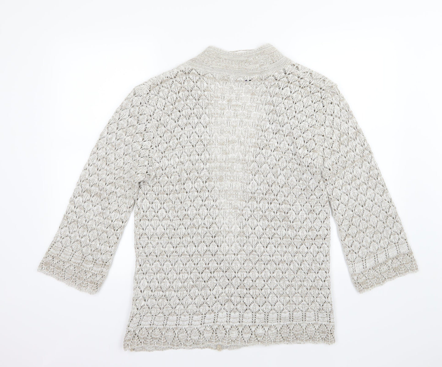 Pure & Natural Womens Brown Argyle/Diamond Knit Cardigan Jumper Size M
