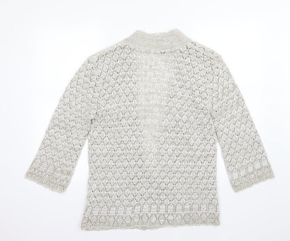 Pure & Natural Womens Brown Argyle/Diamond Knit Cardigan Jumper Size M