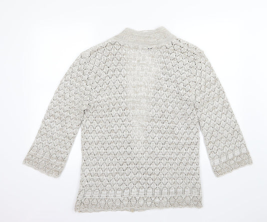 Pure & Natural Womens Brown Argyle/Diamond Knit Cardigan Jumper Size M