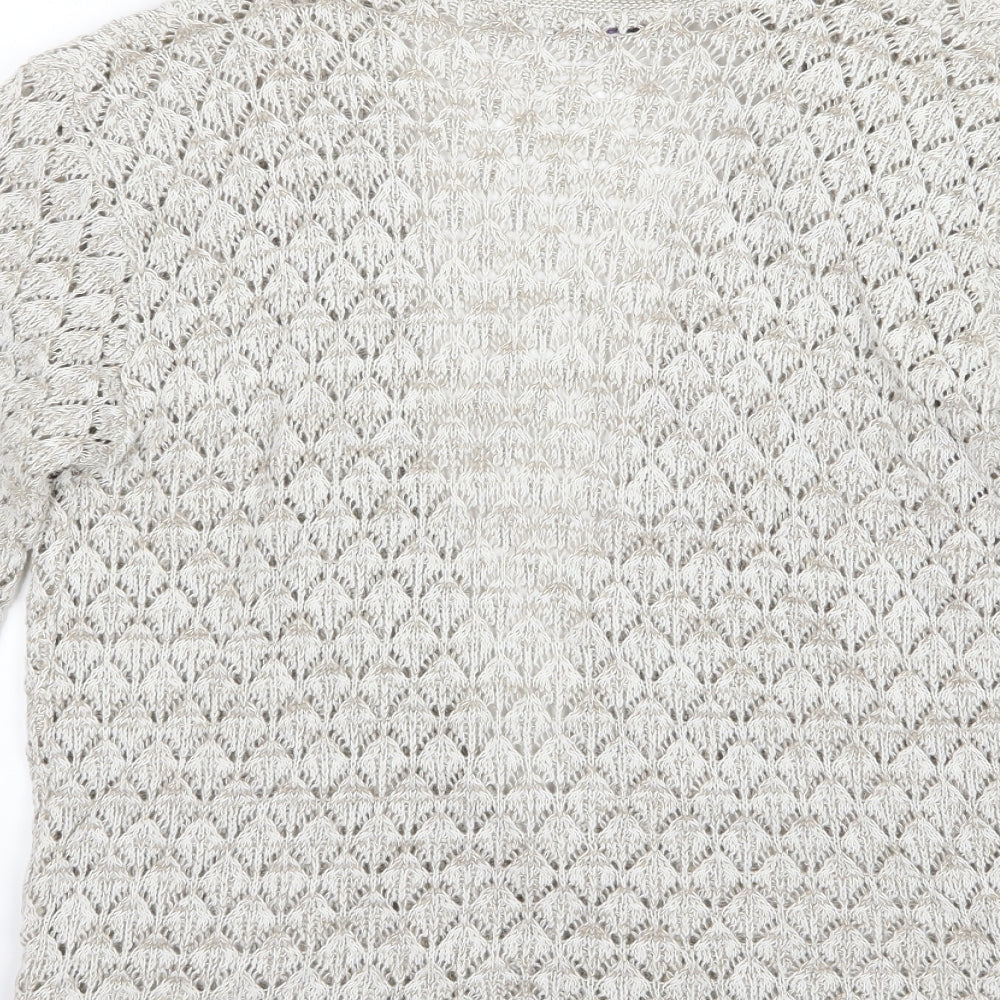 Pure & Natural Womens Brown Argyle/Diamond Knit Cardigan Jumper Size M