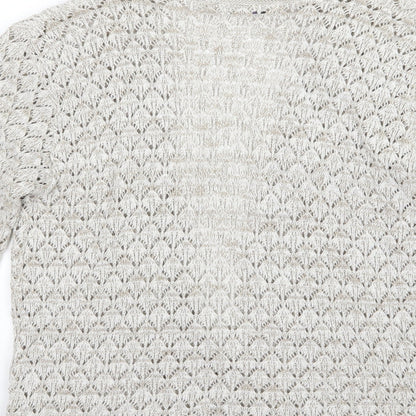 Pure & Natural Womens Brown Argyle/Diamond Knit Cardigan Jumper Size M
